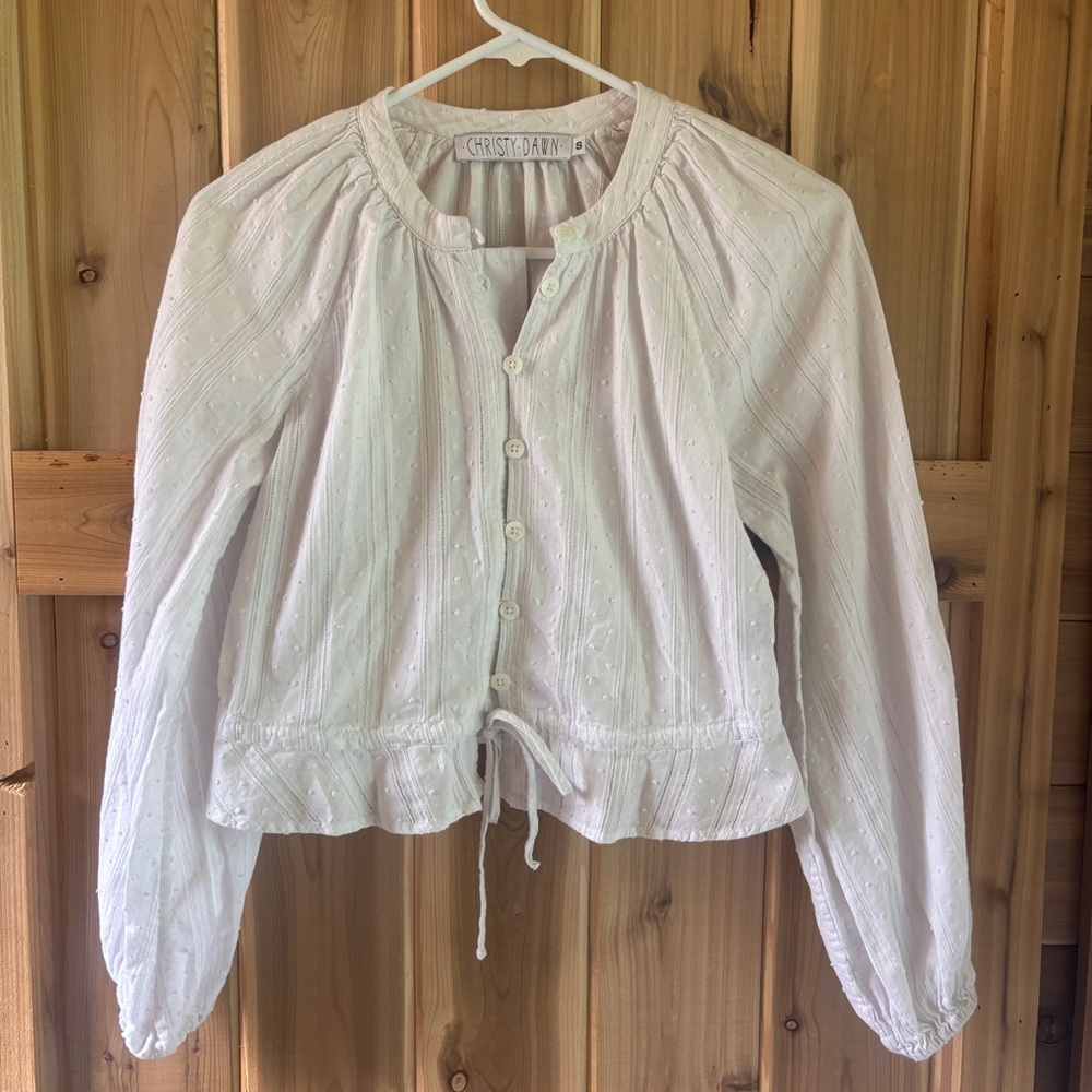 Christy Dawn White Bohemian Blouse with Ties
